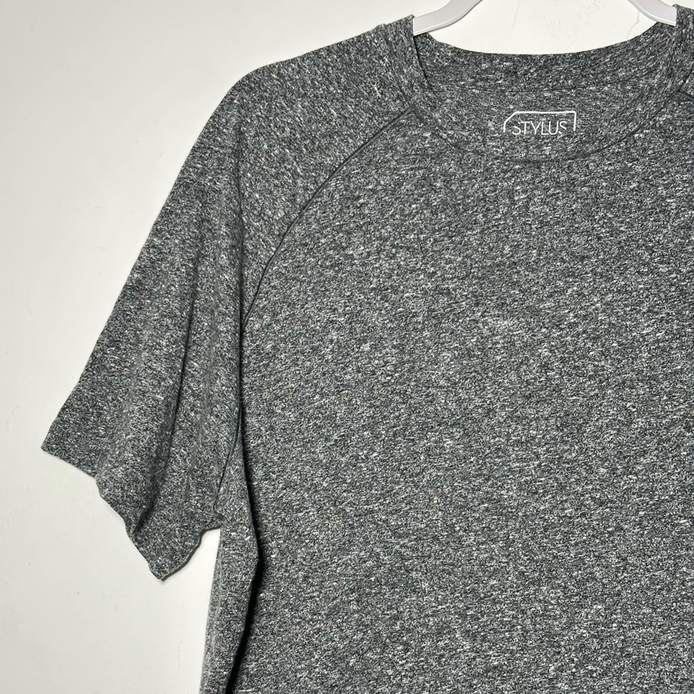 STYLUS Charcoal Stylus Men's Gray Heathered‎ Raglan Sleeve T-Shirt Size L - Picture 5 of 11
